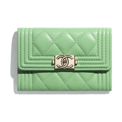 boy chanel card holder green|chanel flap card holder price.